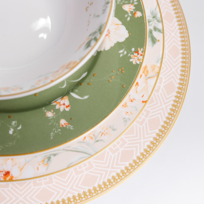 Столовый сервиз на 6 персон фарфоровый Jardine Yiwu HP-HK-A15