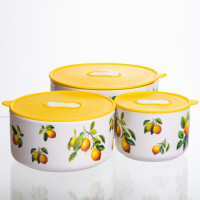 Контейнеры для еды фарфоровые Lemon 9,5/13/15 см Yiwu TS-3P-1