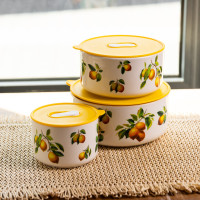 Контейнеры для еды фарфоровые Lemon 9,5/13/15 см Yiwu TS-3P-1