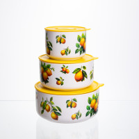 Контейнеры для еды фарфоровые Lemon 9,5/13/15 см Yiwu TS-3P-1