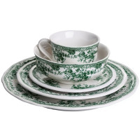 Столовий набір посуду 32 предмети на 6 персон Vintage Elegant Зелений порцеляновий YY78-7A